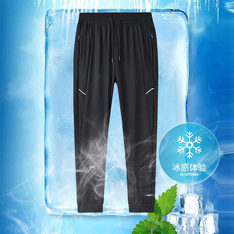 Celana Joger nyaman ukuran besar 8XL, celana panjang pinggang elastis kasual mode musim panas ukuran besar 8XL untuk pria