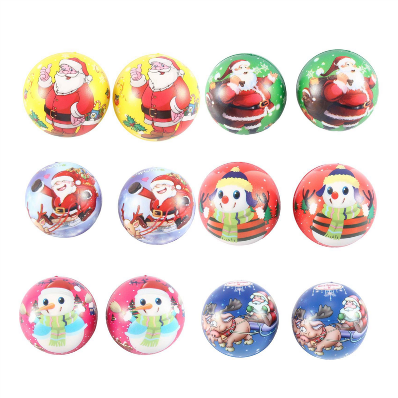 12Pcs PU Anti Stress Reliever Toy Doll Santa Claus Snowman Christmas Gift Slow Rebound Antistress Squeeze Toy