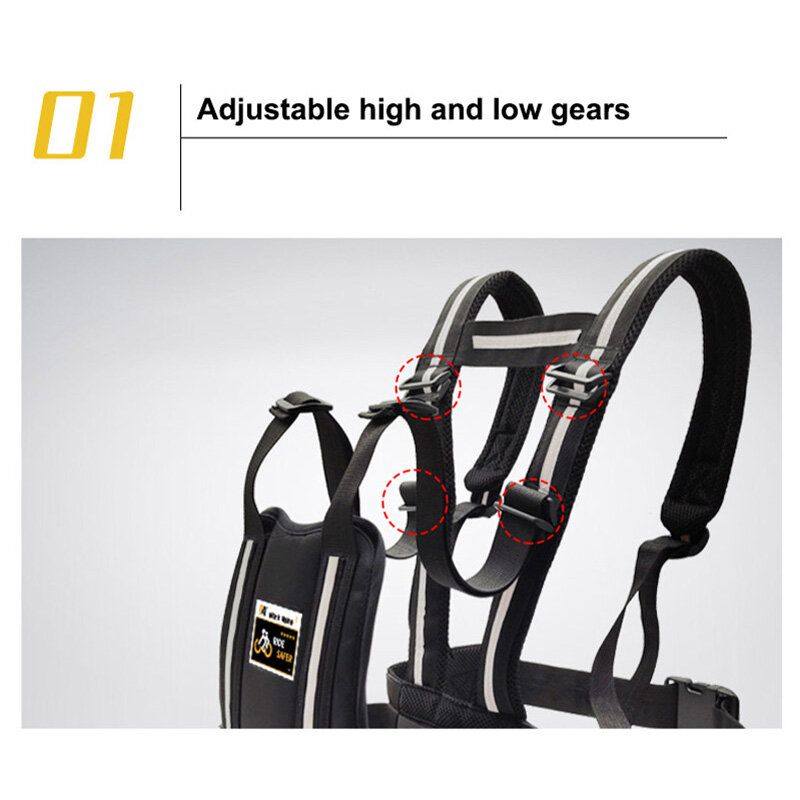 Adjustable Motorcycle Safety Belt for Kids Child Reflective Rear Seat Grab Handle Strap Motorcycle Breathable Harness Anti-Drop
