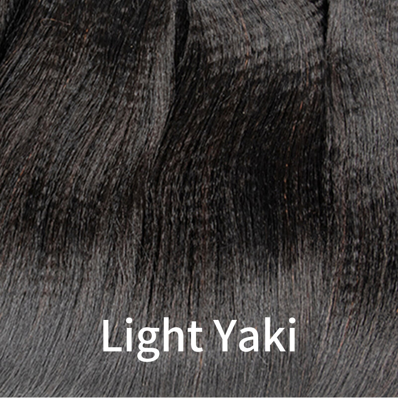 Light Yaki Hair Bulk Extensions Silk Pressed Yaki Straight Remy Human Hair 12-26 50g/Bundle DIY Material Hair Bulk