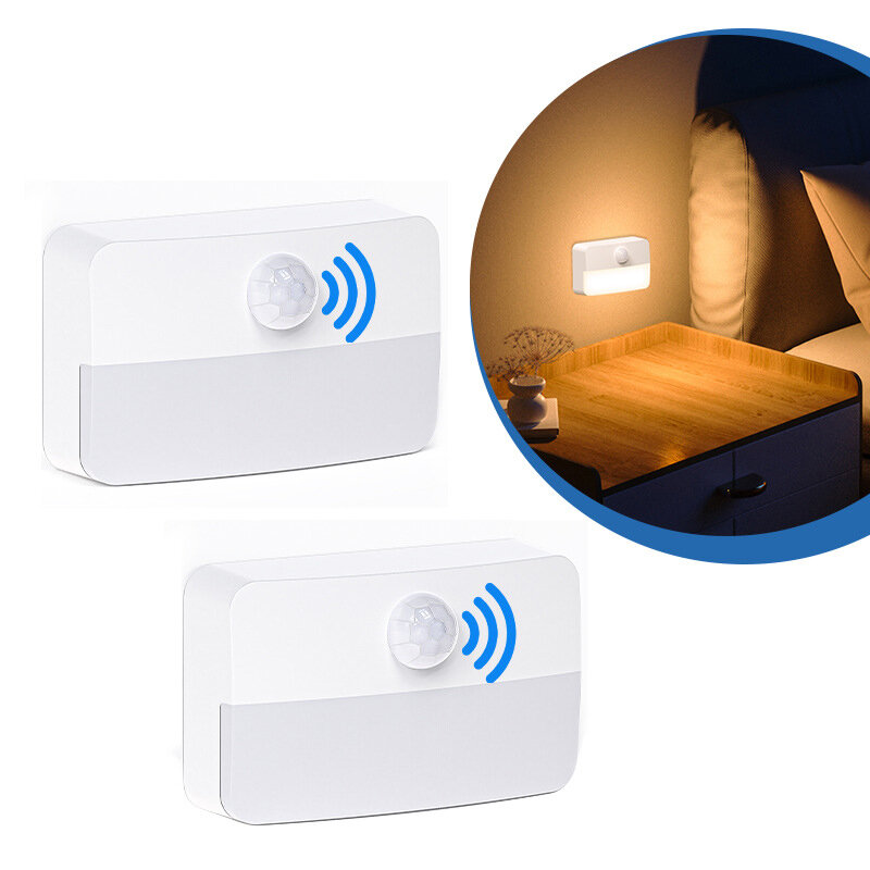 Smart Sensor Light Kitchen Cabinet Bedside Intelligent Night Light Battery Powered Auto ON/Off Cupboard Lights