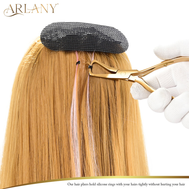 ARLANY-Pinzas profesionales para extensiones de cabello, alicates para microanillos y removedor de pegamento de fusión, herramientas para cabello