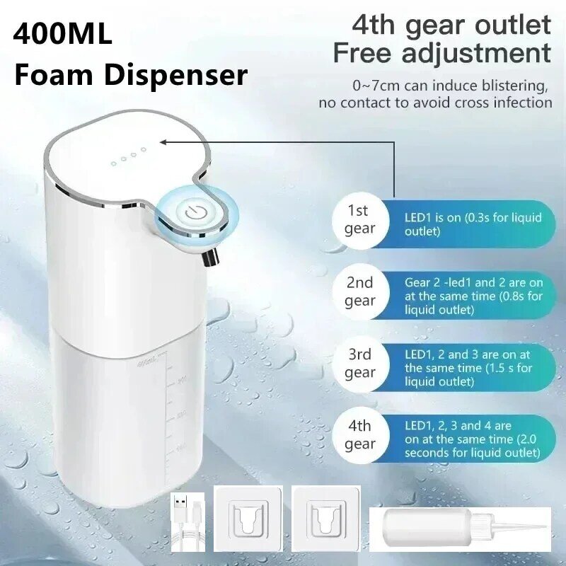 2024 P9 Automatic Foam Soap Dispensers 400ml Bathroom Smart Washing Hand Machine With USB Charging 2 In 1 Desktop Wall Hanging