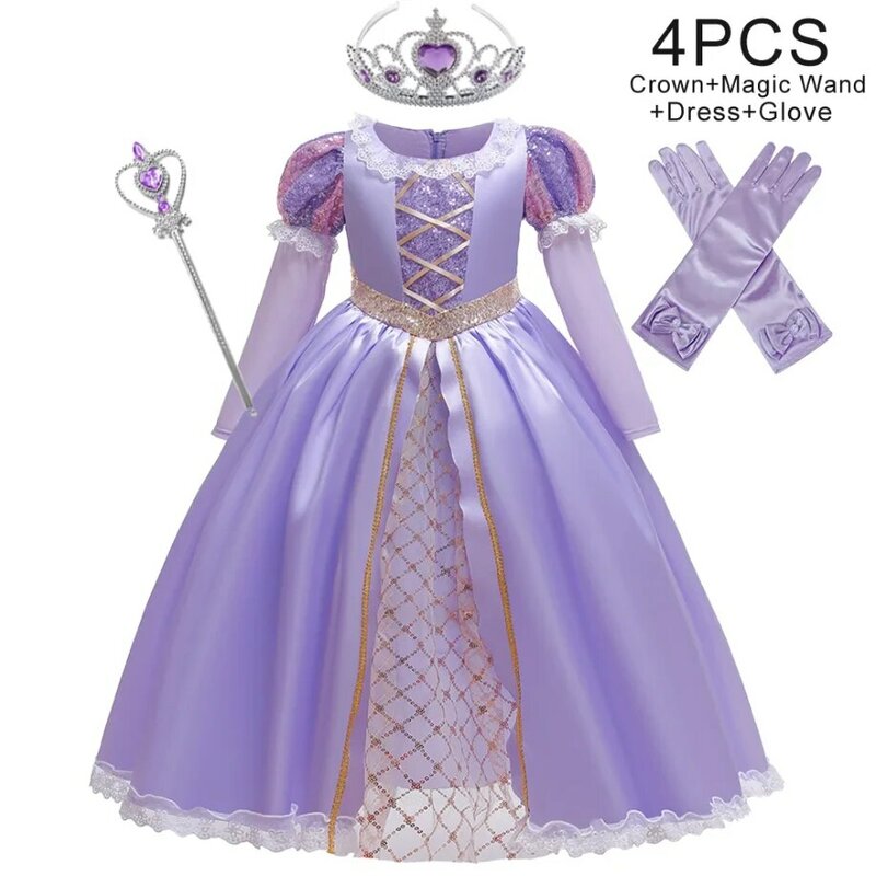 Kinder Cosplay Prinzessin Kleid für Mädchen Langarm Halloween Kostüme Mädchen Karneval Weihnachts feier Kleider Kinder Kleidung