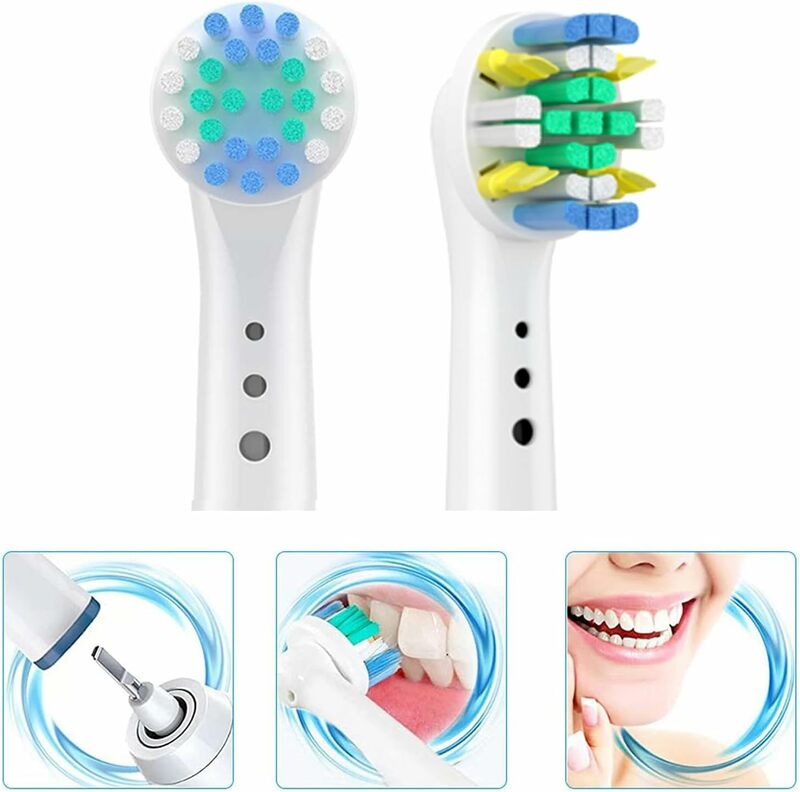 Cabezal de cepillo de dientes eléctrico reemplazable, 4/8/12/16/20 piezas, Compatible con Oral-B White, Power, Clean, Kids, Soft, Black, Action