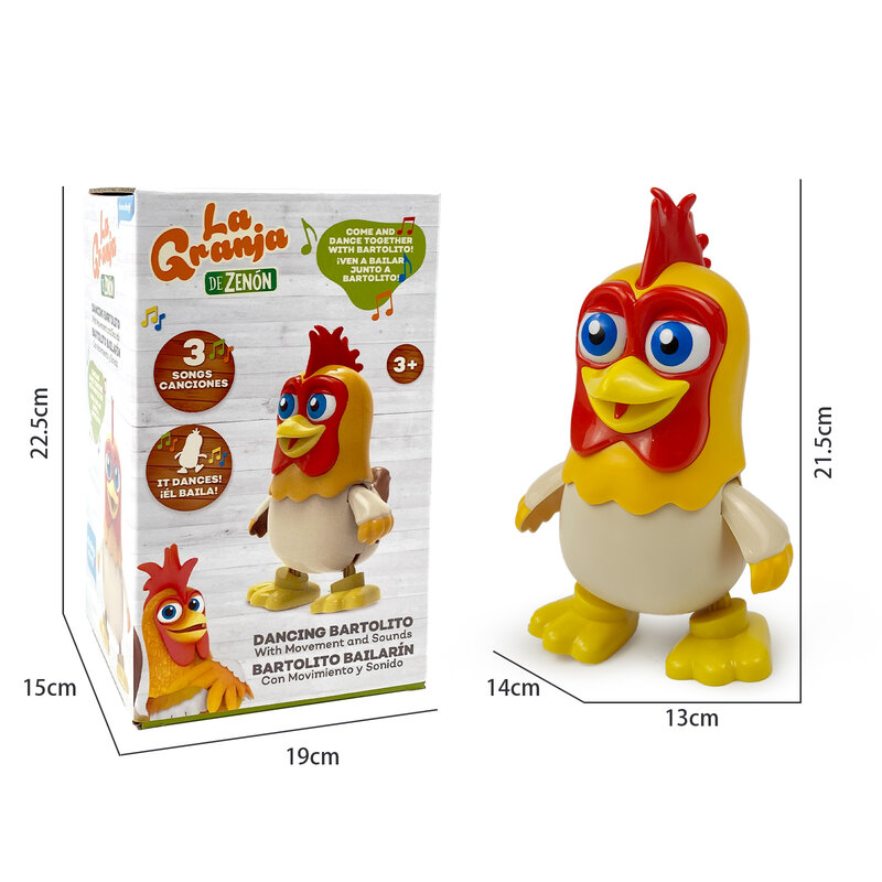 La Granja de Zenon 치킨 아기 장난감, 춤추는 치킨 바톨리토 유아 장난감, 음악 어린이용 대화형 조기 학습 교육