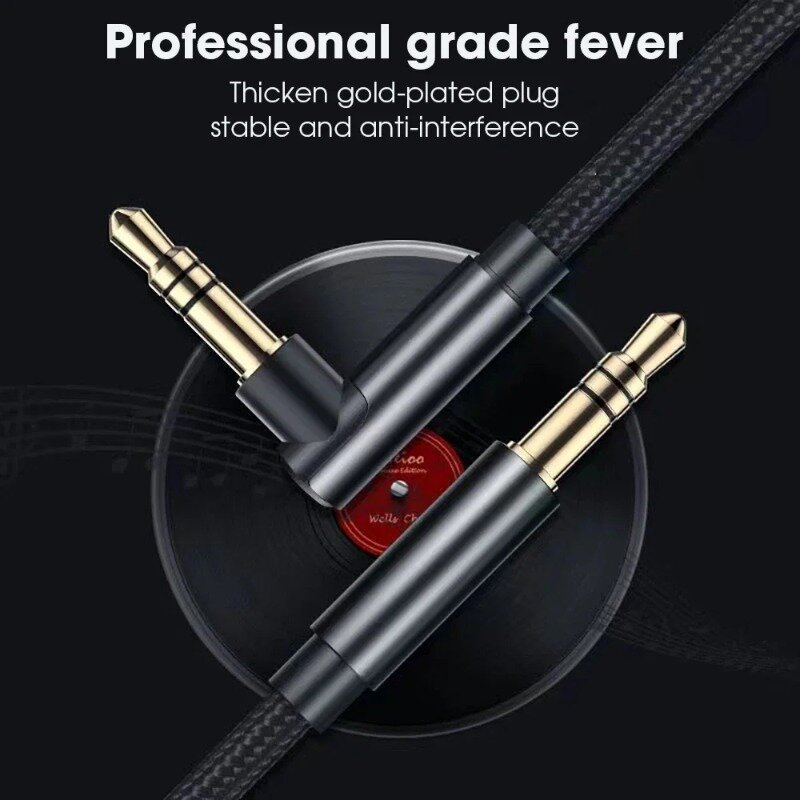 3.5mm Jack Audio Cable 90 Degree Elbow Male to Male Speaker Aux Wire For Samsung Xiaomi MP3/4 Video Car Headphone Adapter Cord