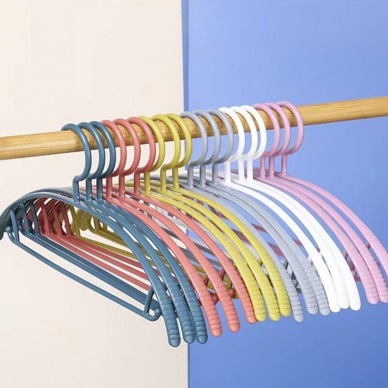 Perchas de plástico antideslizantes para ropa, organizador de secado semicircular a prueba de viento, colorido, 10 piezas