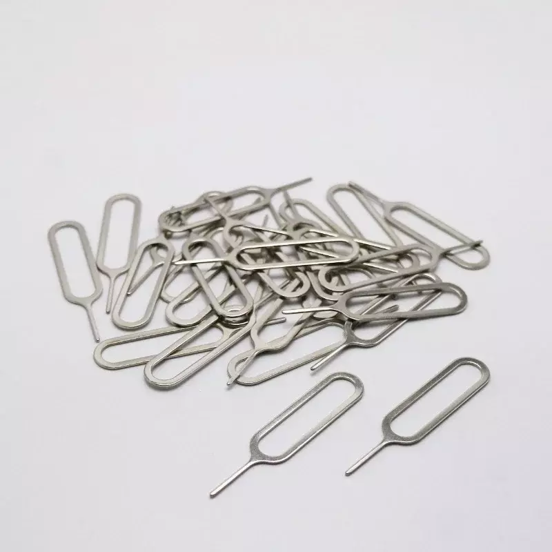 1-100PCS Sim Card Metal Ejector Tool Phone Sim Card Tray Pin Needle for IPhone Samsung Universal Mobile Phone SimCard Tray Pin