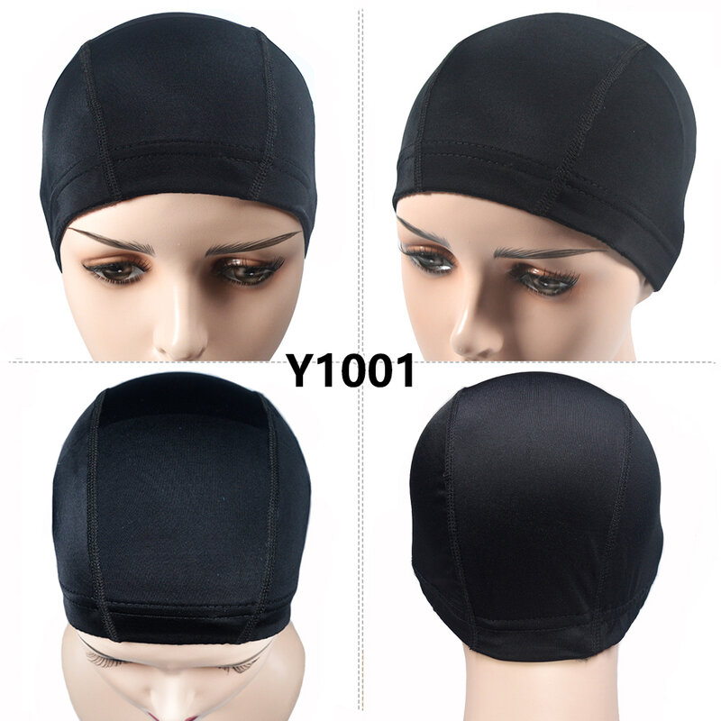 Gorro de Peluca de cúpula de nailon elástico, malla transpirable para el cabello, color negro y Beige, más fácil de coser