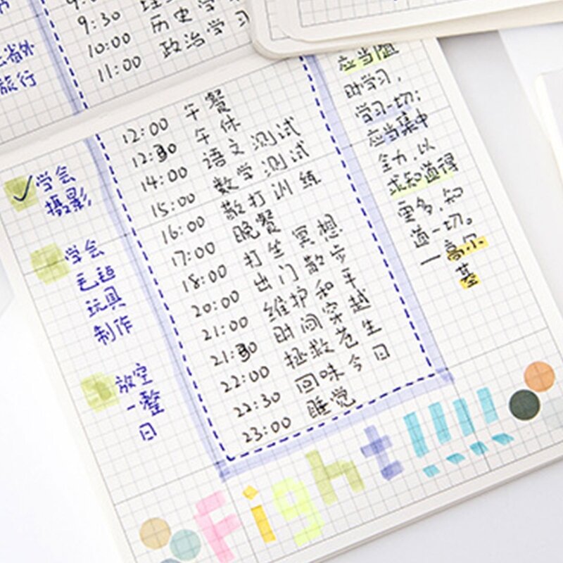 Cute Fruits Mini Notepad Pocket Square Journal Planner Notebook Grid Paper Memo Pad per l'asilo prescolare regalo per bambini
