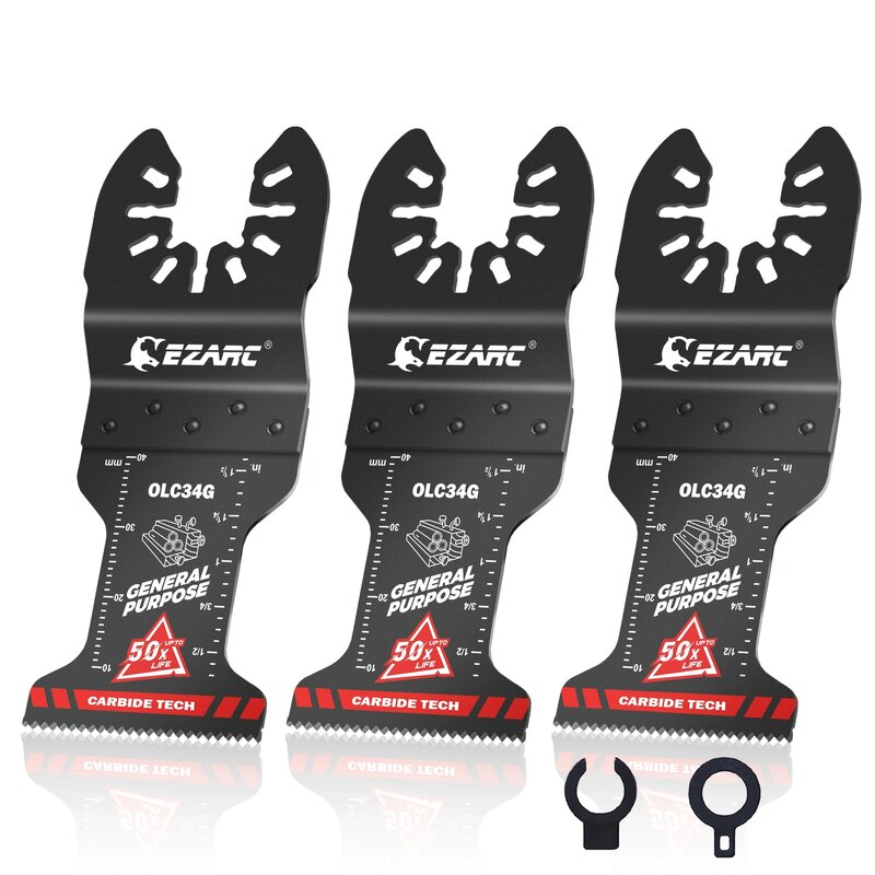 EZARC Carbide Oscillating Saw Blades, General Purpose Multitool Blades Quick Release for Metal, Nails, Wood, Plaster Drywall PVC