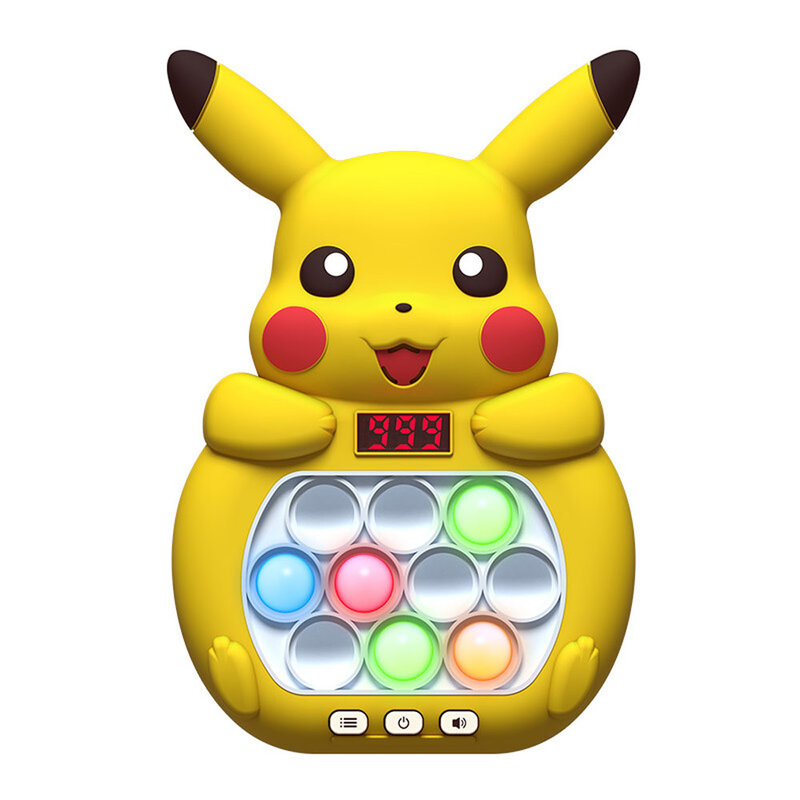 Consola de juegos de burbujas de empuje rápido, juguetes antiestrés, Pikachu whac-a-mole Fun, mango exprimidor, regalos para niños