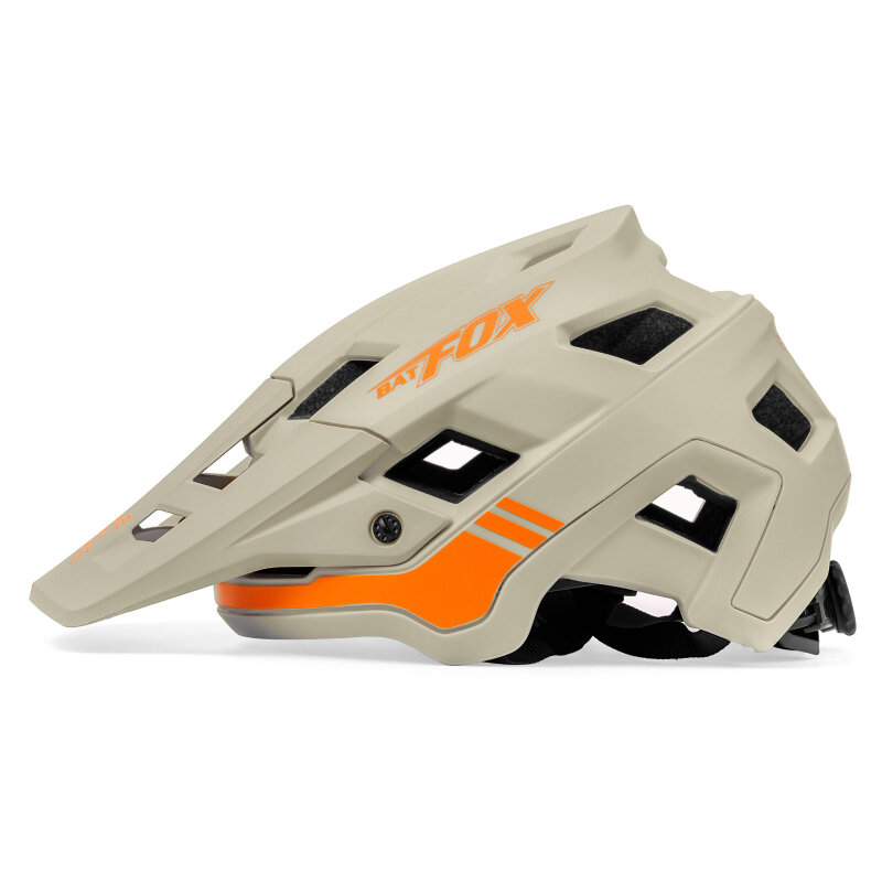 BATFOX-casco de bicicleta de montaña para hombre, protector de cabeza moldeado integralmente, color naranja, 2022