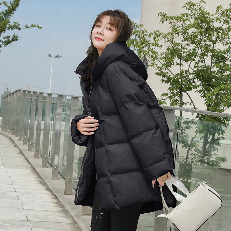 Women's  Mid-length Winter New Padded Jacket Ins Bread Jacket Long-sleeved Fashion Student Loose Bf Down Padded Jacket Women
