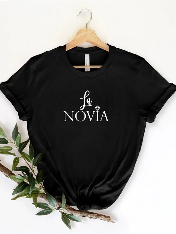 T-shirt La Novia pour femme, équipe espagnole, mariée, enterrement de vie de jeune fille, fête de mariage, 2023