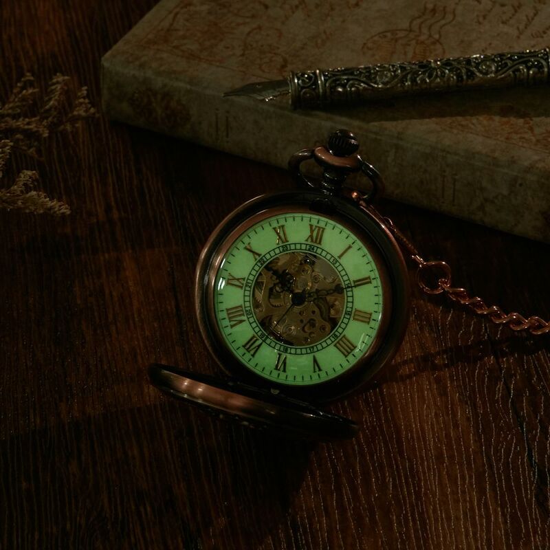 Neue Tier maschinen Taschenuhr leuchtende Taschenuhr Bronze Halskette Hirsch geschnitzt exquisite Uhr Uhr Anhänger Weihnachts geschenk