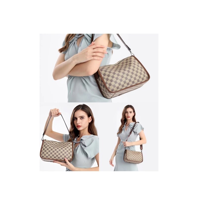 Stylish and Simple PVC Female Peas New Wide shoulder Strap Slung One-Shoulder Large-Capacity Handbag Mini