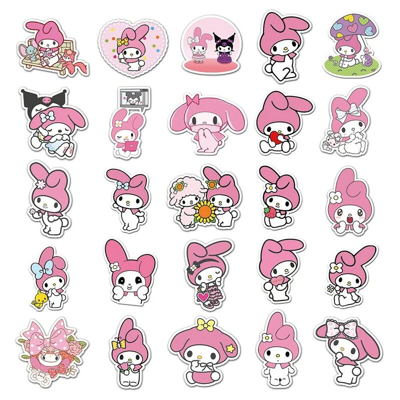 10/30/50 Stuks Kawaii Mijn Melodie Stickers Schattige Sanrio Anime Decals Diy Telefoonhoesje Waterfles Plakboek Grappige Cartoon Kids Sticker