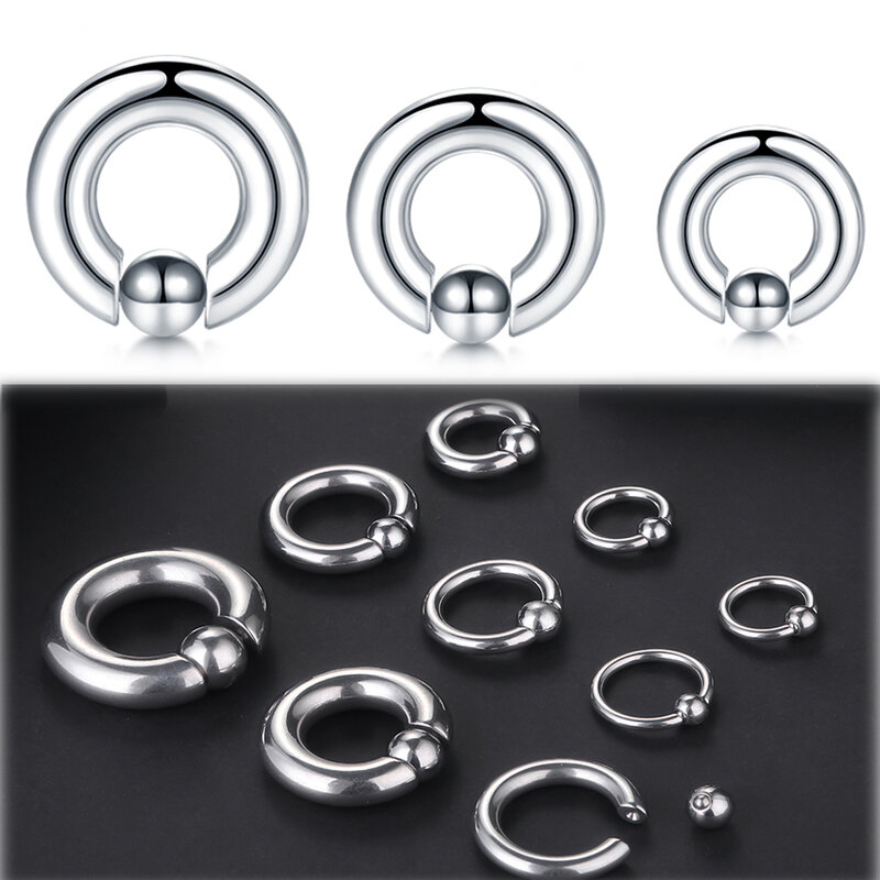 10Pcs/lot Steel Captive Nose Hoop Ring BCR Eyebrow Ring Ear Tragus Cartilage Piercing Lip Nose Septum Ring Body Jewelry 20G-00G