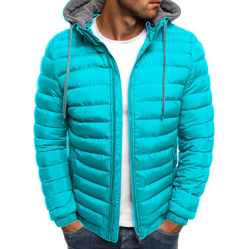 メンズ単色フード付きジャケット、引きひも、厚く、暖かい、大きいサイズ、ゆったりとしたパーカー、カジュアル、ストリートファッション、冬