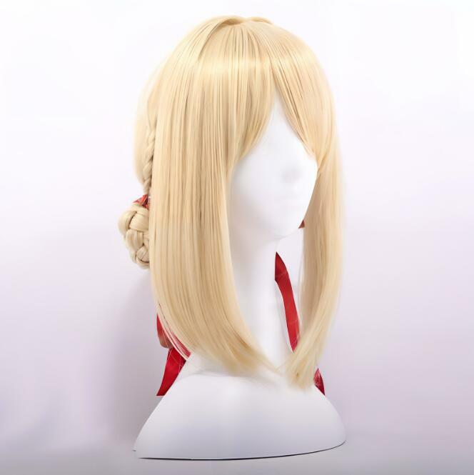 Violet Evergarden cosplay wig Fiber synthetic wig Golden ponytail long hair Synthetic Hair Violet Evergarden cosplay