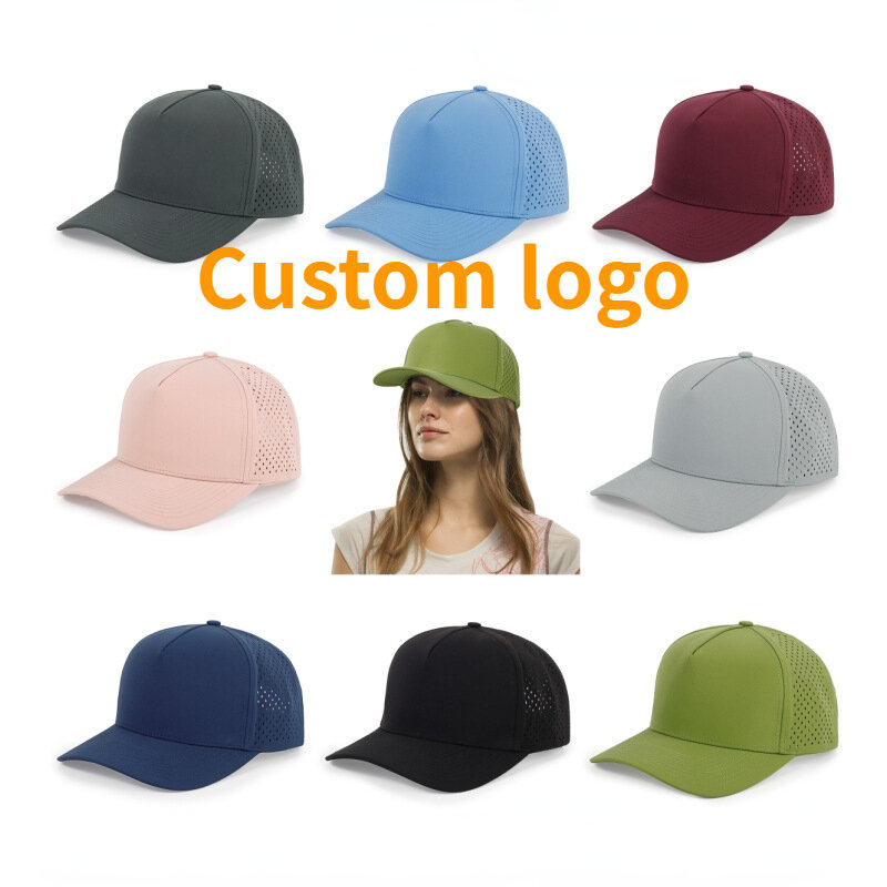 Logotipo personalizado Chapéu líquido de secagem rápida para homens e mulheres, boné de beisebol, protetor solar, hip hop, verão