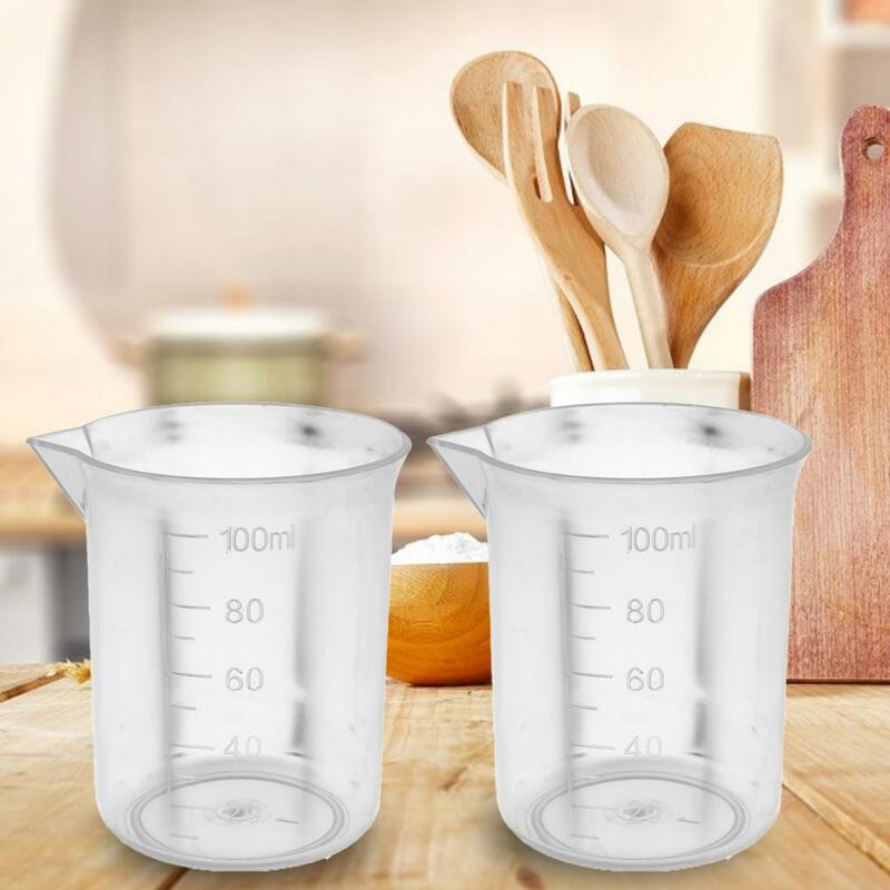 แบบพกพา100ML ทนทาน Anti-หยดหัวฉีดผสม Cup สำเร็จการศึกษาถ้วยเกรดอาหารอุปกรณ์ที่ใช้ในครัว