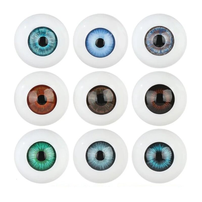 Boule oculaire en acrylique pour beurre BJD, artisanat exécutif, bricolage, accessoires pour les yeux, sécurité, partie animale, bleu, marron, vert, 24mm, 30mm