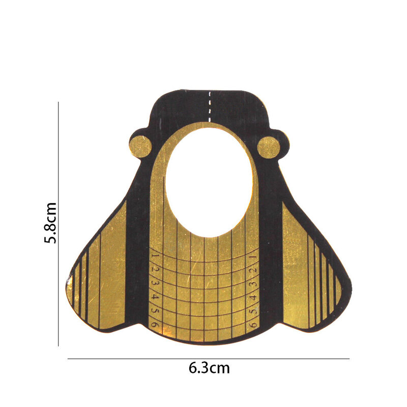 20/50/100個ゴールド蜂形状ネイルフォームuvジェルネイルアートのヒント拡張ガイドのヘアコームツール爪ケアツール