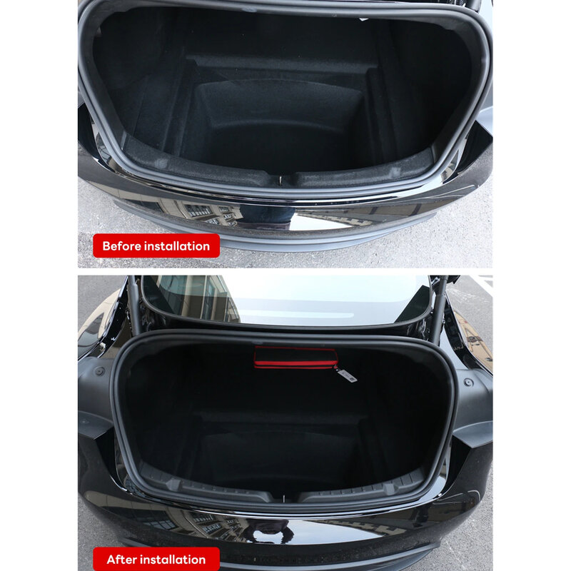 Tira de umbral de maletero para Tesla, Modelo 3 Highland 2024, TPE, Modelo 3 +, alféizar trasero, tapa de protección antiarañazos