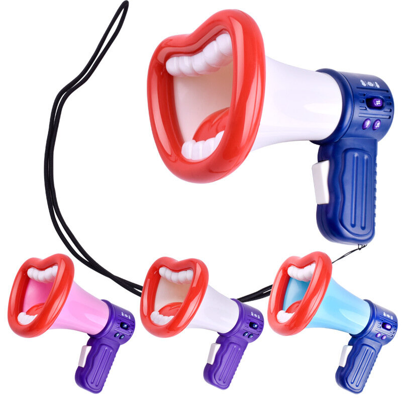 New ElectronicToys Sound Toys Big Mouth Funny Megaphone Trick Joke Toy White Blue Red Voice Changer Toy