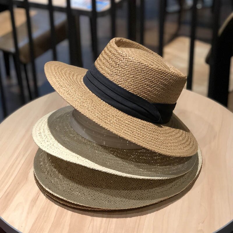 Dla kobiet płasko zakończony oddychające kapelusz Fedora słońce czapki Panama kapelusz słomkowy na lato plaży Panama