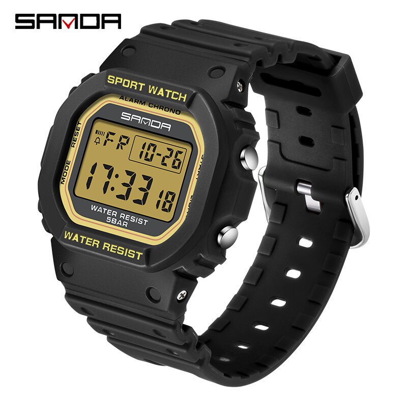 2022 Fashino Sanda мужские цифровые часы ведущего бренда, водонепроницаемые 30 м Светодиодные Мужские спортивные часы в стиле G, мужские военные часы, мужские часы