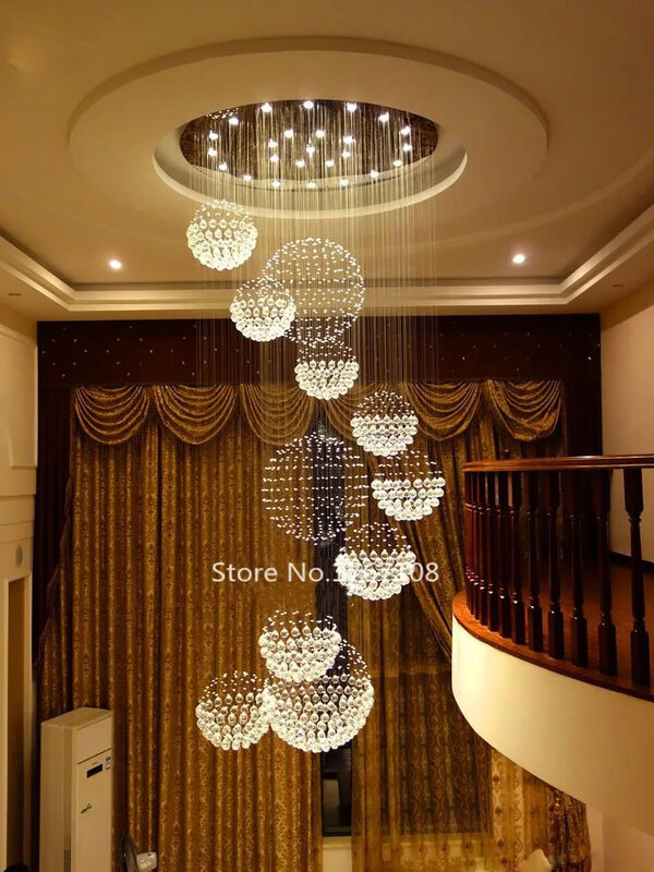 Merden führte Kristall Kronleuchter Hängelampe Penthouse Boden Treppe Halle hängen Lichter Draht modernes Wohnzimmer