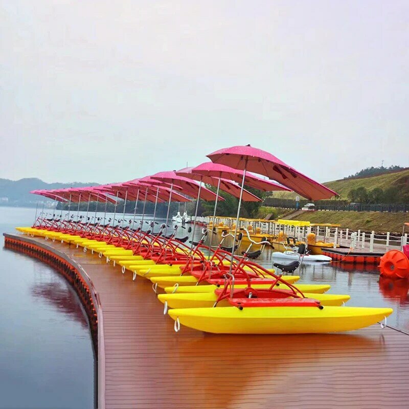 Outdoor Water Bike LLDPE Aluminium Alloy Material Water Pedal Bicycle Lake Play Equipment