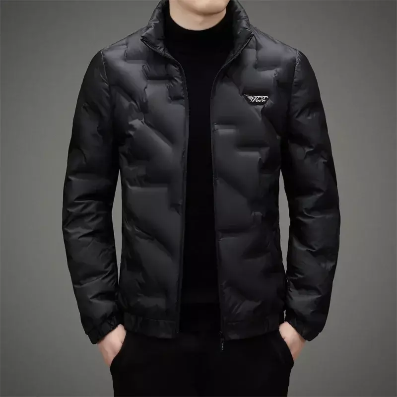 Manteau d'Hiver Chaud à la Mode pour Homme, avec Design Épais, Décontracté, Col Montant, observateur, Fin, Version Coréenne, Court