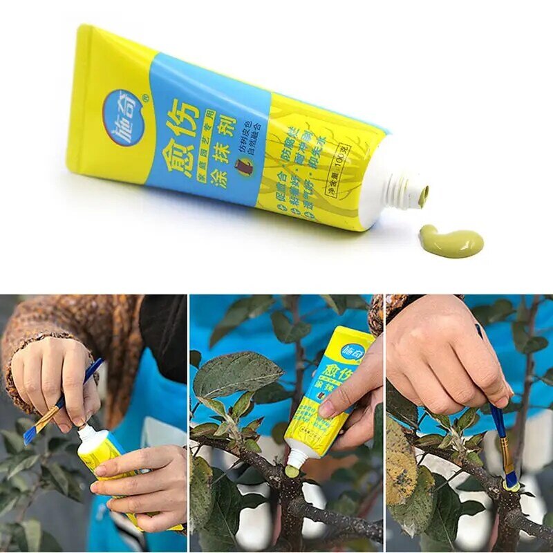 100g árvore ferida bonsai corte pasta esfregaço agente poda composto selador com escova