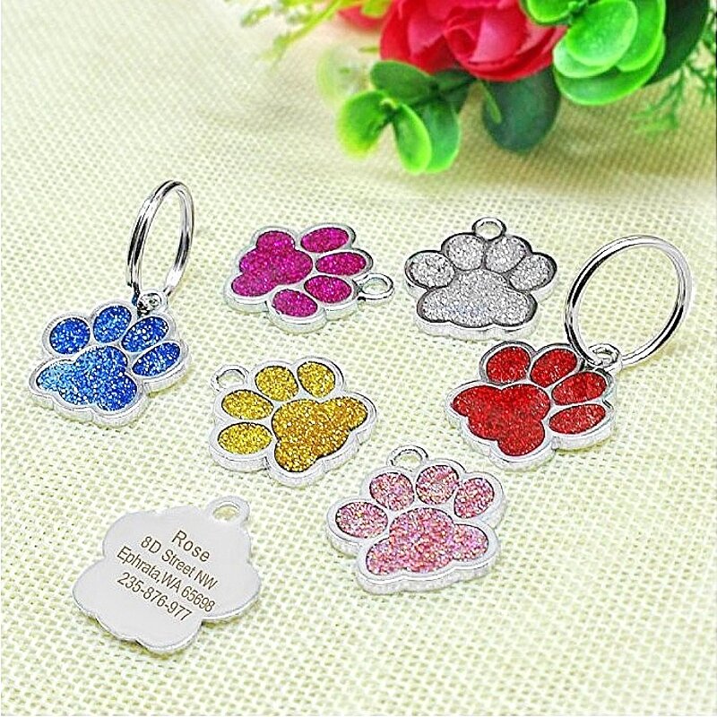 Personalized Customized Dog ID Tag Collar Accessories Engraving Pet Cat Name Tags Nameplate Anti-lost Pendant Metal Pendant