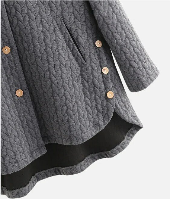 女性用シングルブレストコットンぬいぐるみジャケット,フード付きジャケット,ニット,7xl,8xl