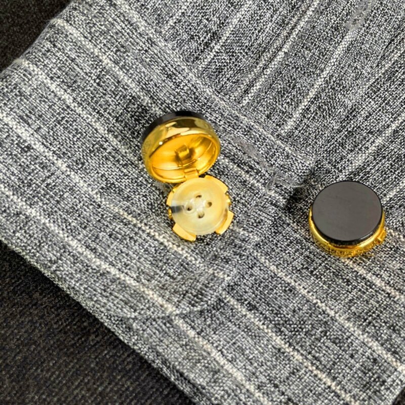 10pcs Brass Button Covers Cufflinks Gold Color Round Cuff Button Cover Cuff Links Set for Gatherings Daily Wearing 264E