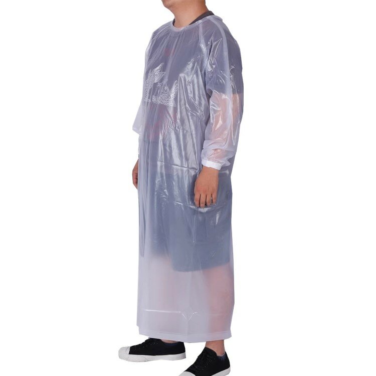 レインコート-透明なレインコート,長袖,ラウンドカラー,防水apron,長さ1.3m