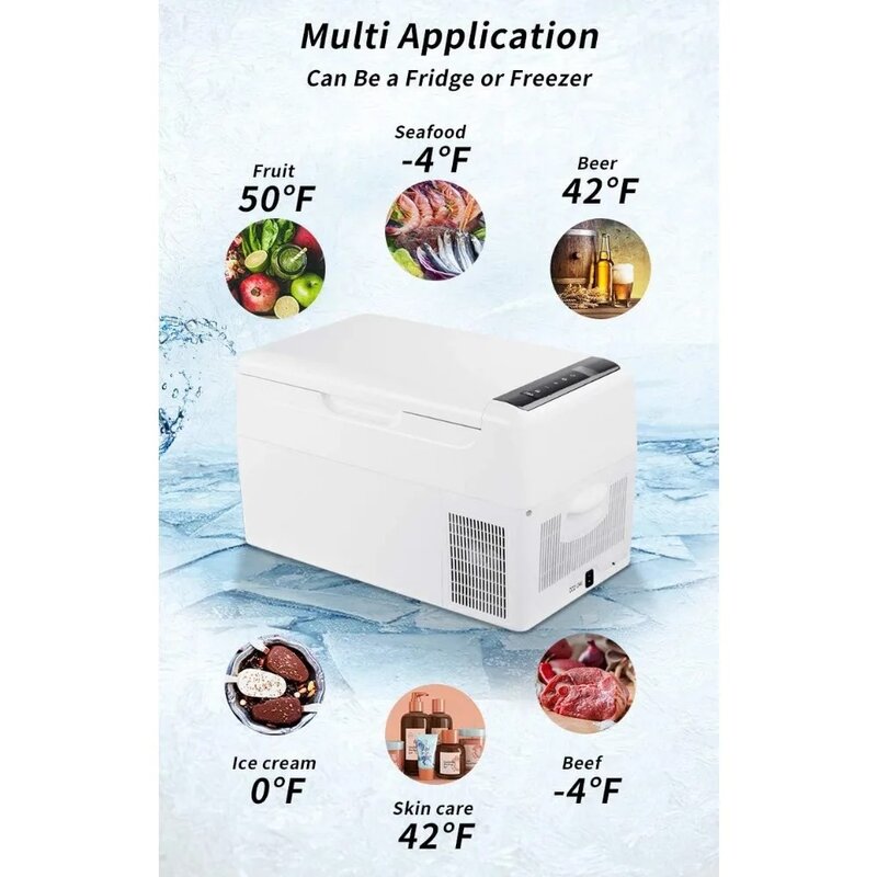 Refrigerador portátil do refrigerador do carro com tomada do USB, mini refrigerador, congelador para a condução, curso, pesca, exterior