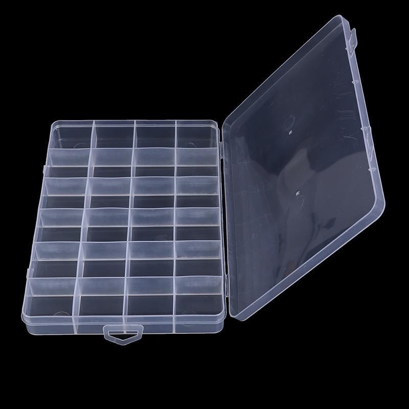 Caixa plástica com 24 compartimentos para o armazenamento da joia, recipiente do grânulo, organizador do ofício, 1pc