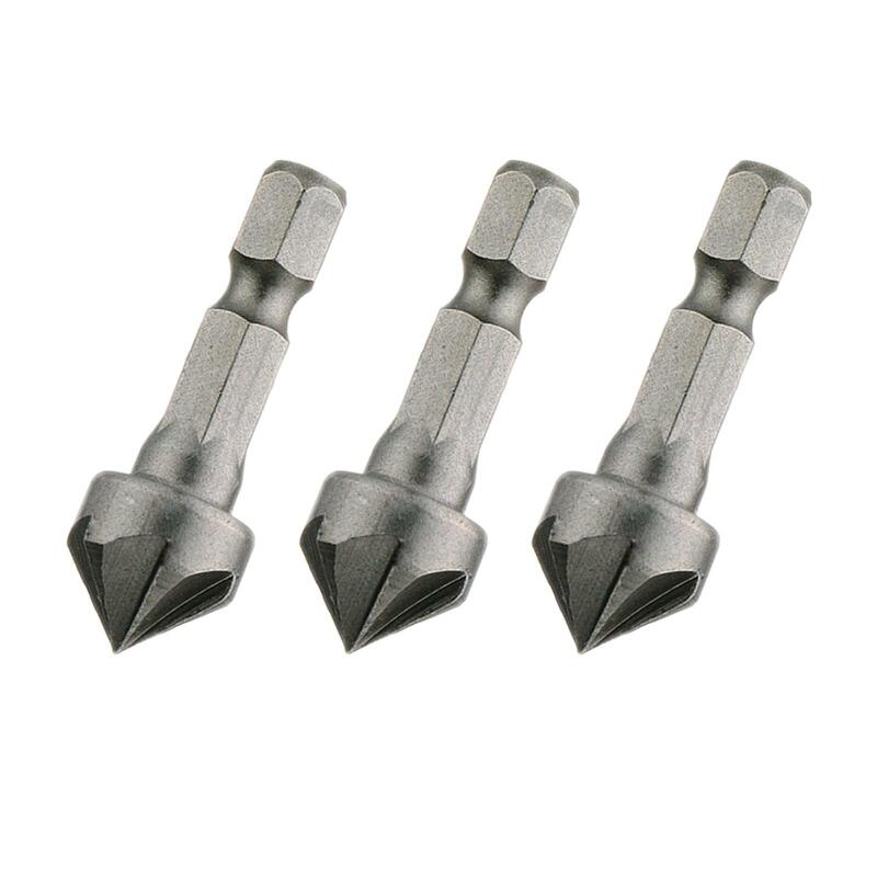 3 Pieces 90 Degree Countersink Drill Bit Replaces Small Hexagonal Handle