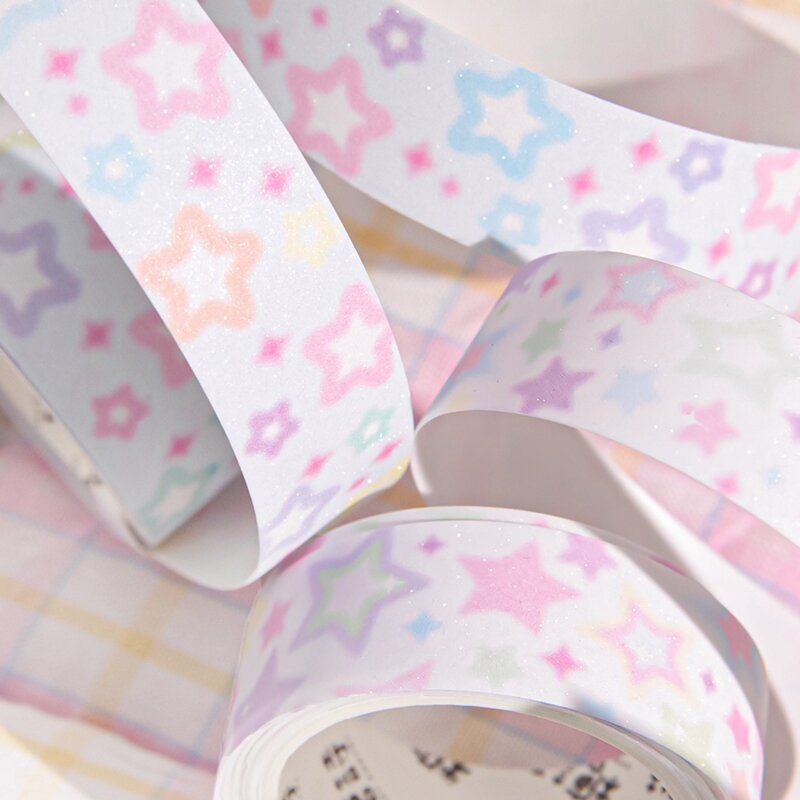New Ins Cute Star Washi Masking Tape Scrapbooking Journal Decorative Adhesive Tapes DIY Collage Material Stationery