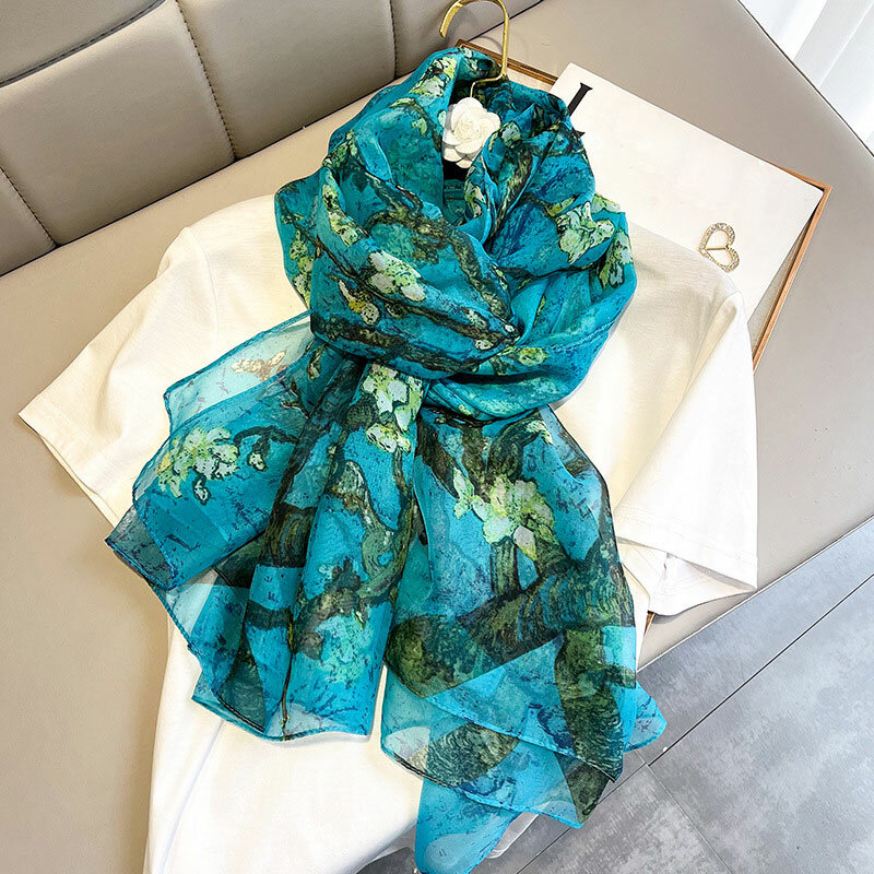 女性のためのブランドのスカーフ,ファッショナブルなシルクのスカーフ,大きなサイズで利用可能,バンダナ,ヒジャーブ,2023
