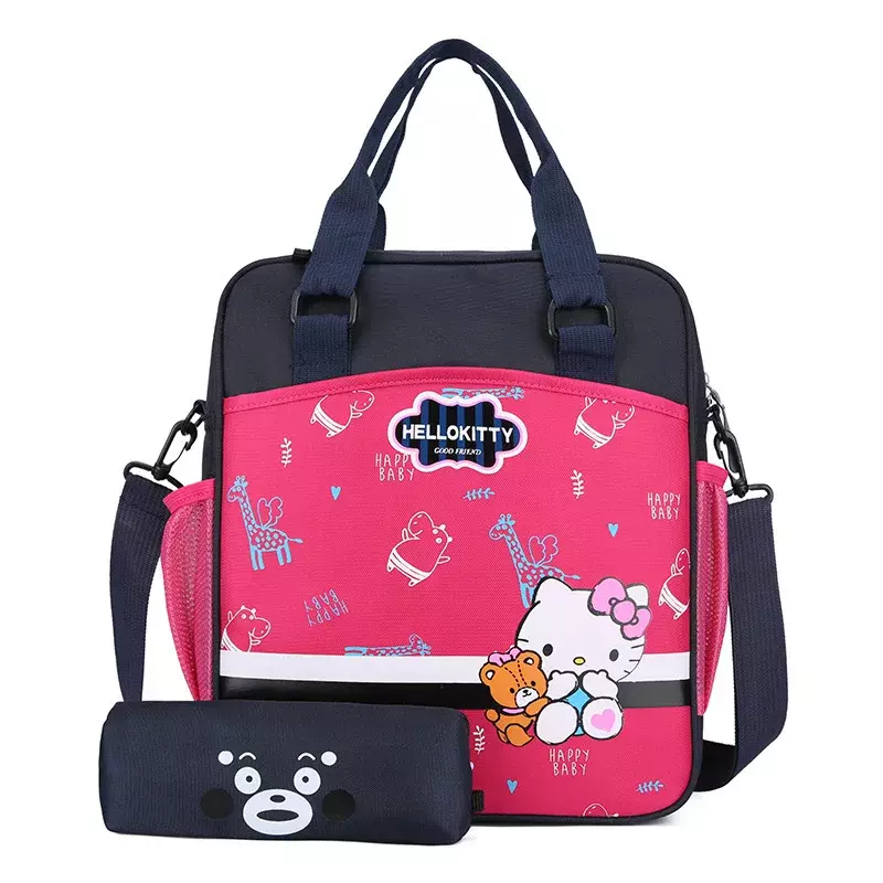 Mochila Sanrio Hello Kitty para homens e mulheres, bolsa portátil de lazer, leve e grande capacidade, arte bonita dos desenhos animados, com um ombro, nova