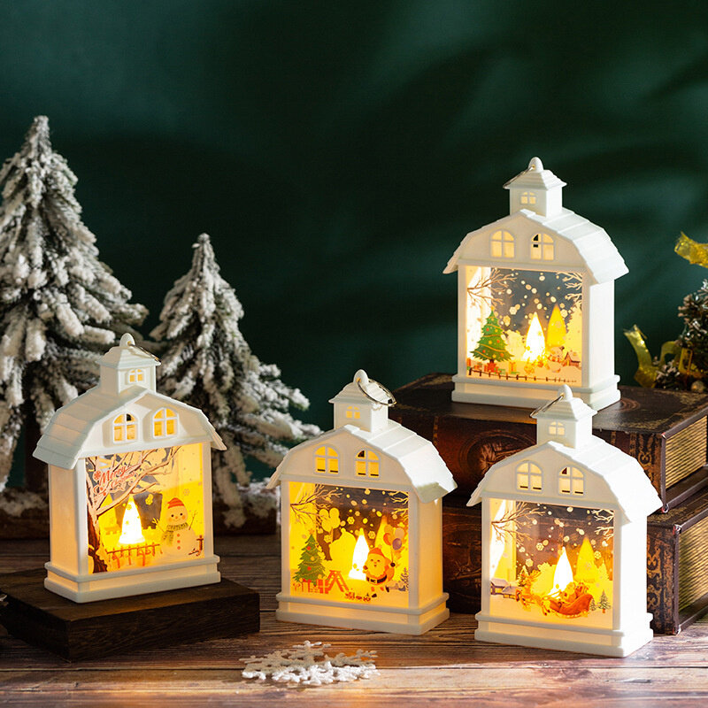 Forniture per decorazioni decorazioni natalizie luce notturna LED lanterna a vento ornamenti ciondolo albero di natale per la decorazione della stanza di casa