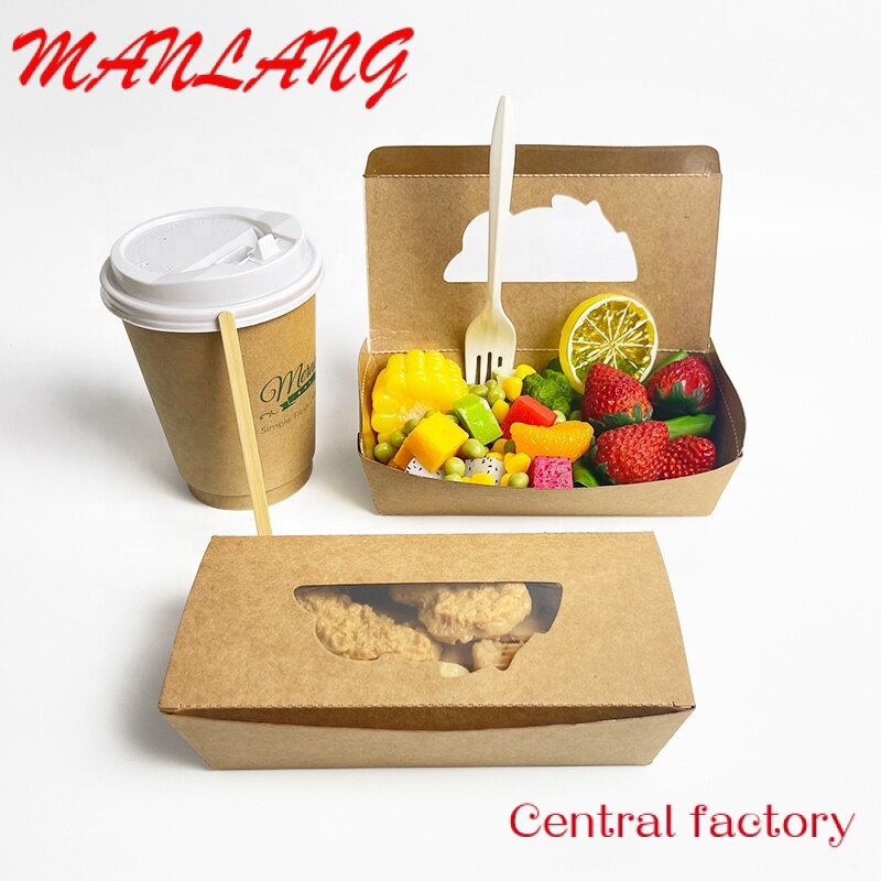 Custom  eco friendly packaging food box takeaway biodegradable custom disposable paper soup cup salad bowl paper container kraft